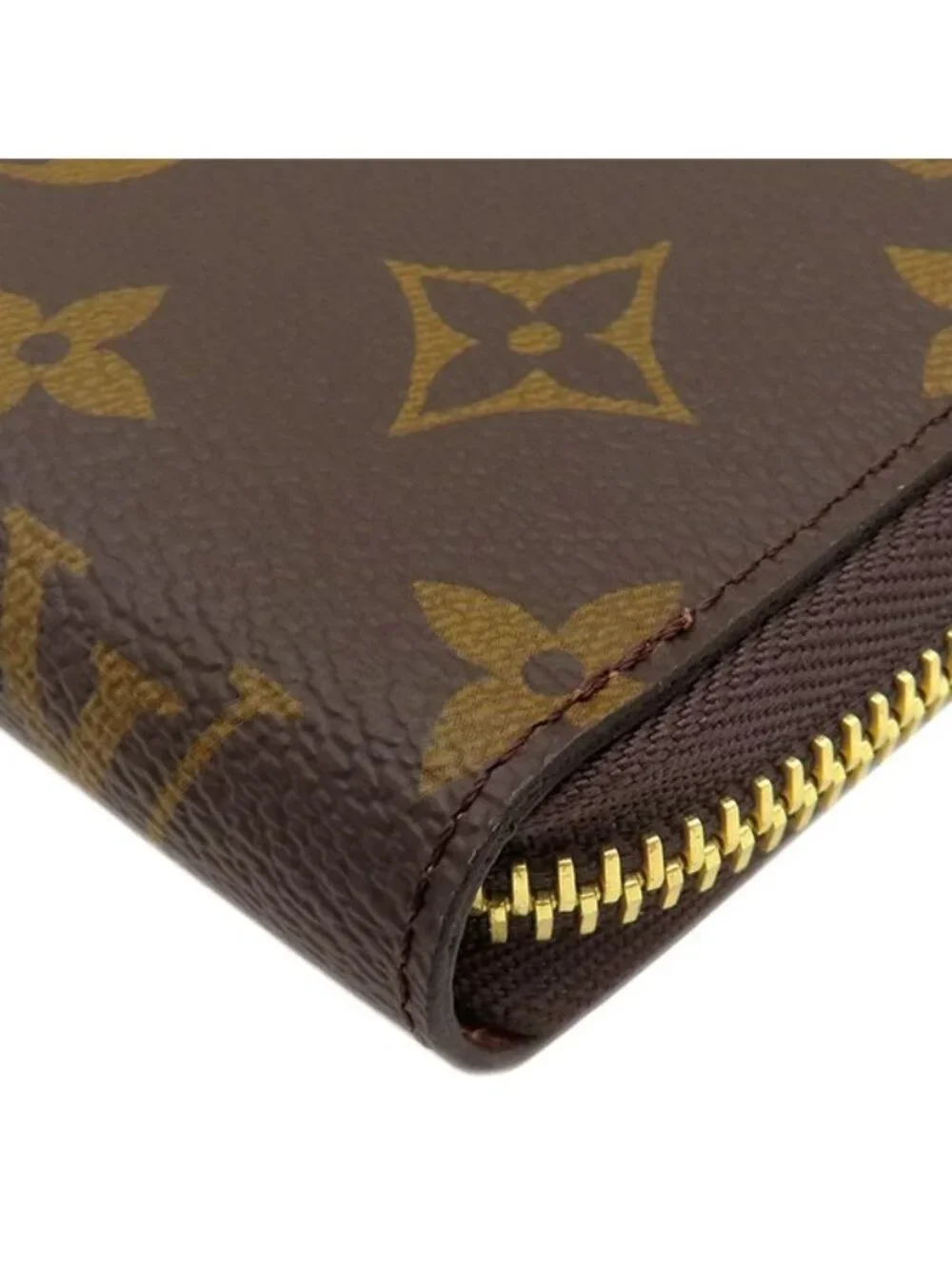 Louis Vuitton Wallet Zippy Organizer Monogram Canvas Gold Zip Around Brown